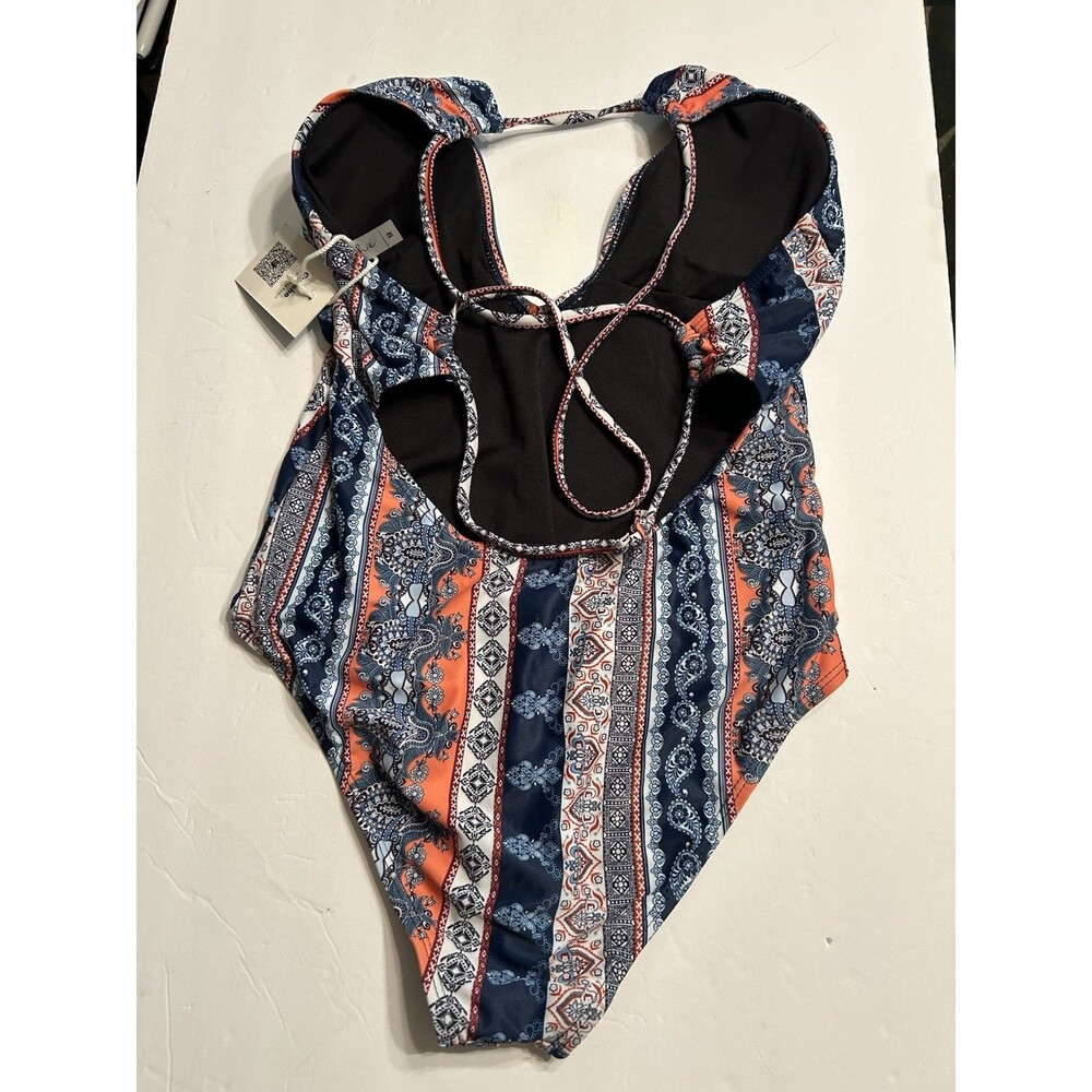 Cupshe One Piece Multicolor Swimsuit Fleet Of Time Size medium NWT - Picture 5 of 9